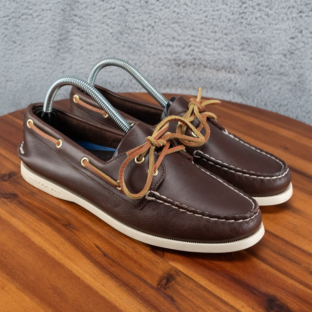 Sperry Top Sider Shoes Womens 9 M Authentic Original 2-Eye Boat Brown Leather